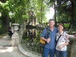 Marc and Vivian in front of Medici Fountain (built 1630), Jardin de Luxembourg.