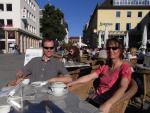 An outdoor cafe in Trier.  Is this California or Germany?  We were sunburned after this day!