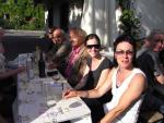 At the wine tasting restaurant.  Right to left:  Petra, Katharina, Bernd, Andreas and Vivian.