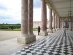 Looking from the porch to the gardens behind the Grand Trianon.