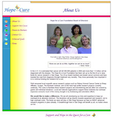Blacks Design web site design:  Hope For A Cure Foundation, HopeForACureFoundation.org