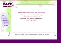 Blacks Design web site design:  Perfect Pace Fitness