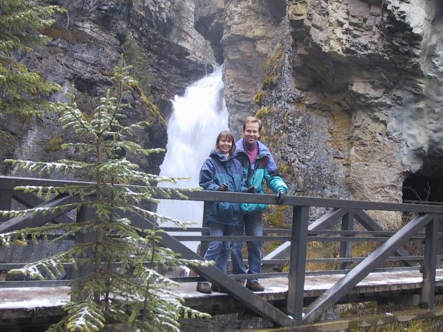 Johnston Canyon Trail waterfall.