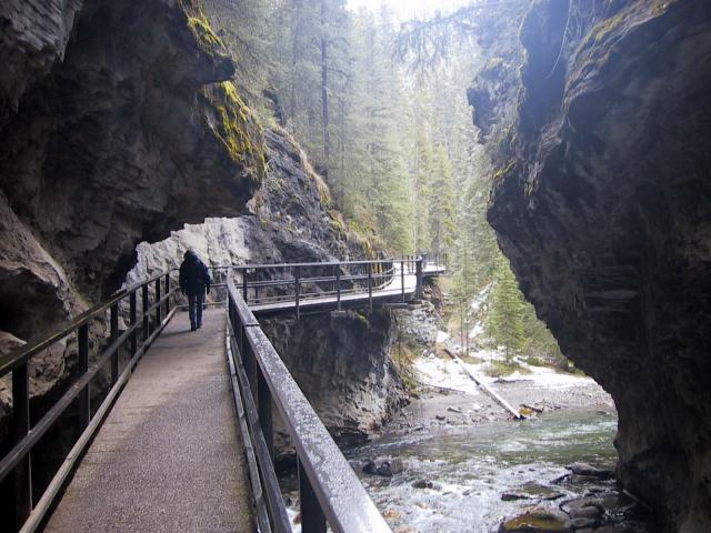 Johnston Canyon Trail over Johnston Creek.