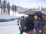Arriving for our first day of skiing.