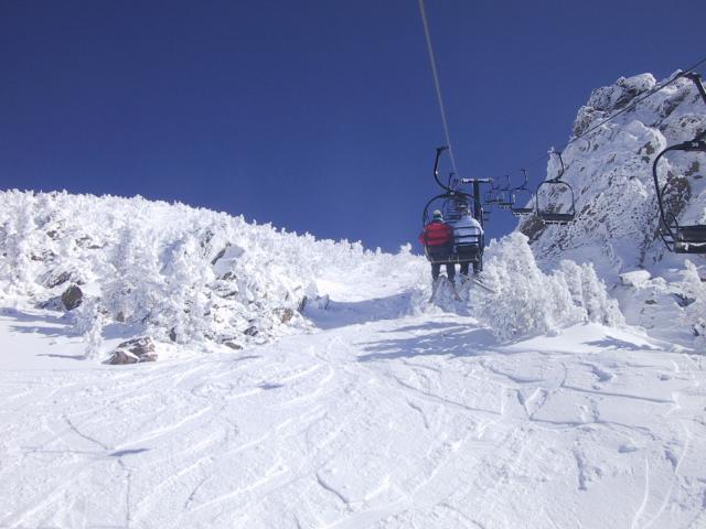 The "rock garden" under Chair 14.  Snow was so thin here, people were badly gouging their equipment on exposed rocks.