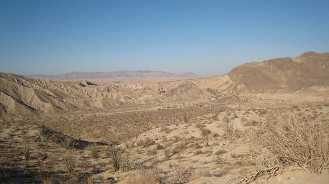 View of Carrizo Badlands in Anza Borrego off of S2 on way to Ocotillo