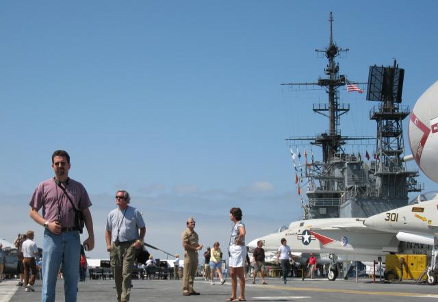 John on deck of Midway