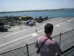 Deck of Midway and view of San Deigo harbor