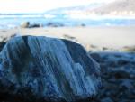 Highway 1, Big Sur Coast: Jade rock on Sand Dollar Beach. We were expecting to find sand dollars, but found jade-encrusted rocks