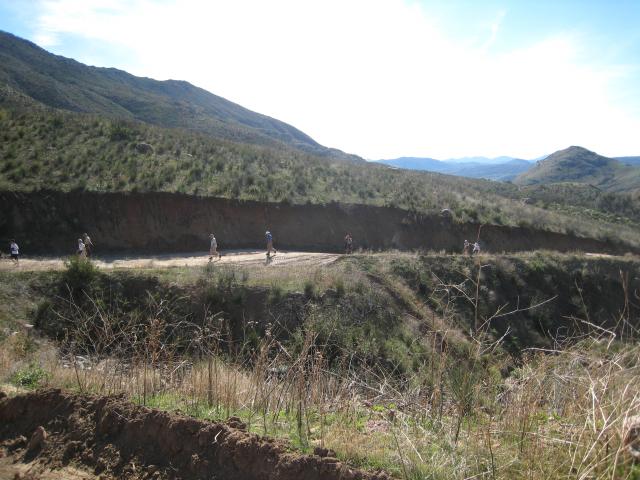 Hiking up the mining road.  The goal:  A rose quartz mine.