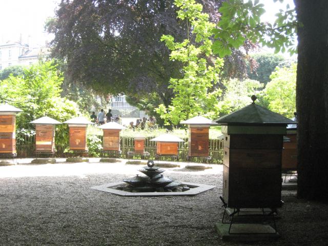 Bee houses in the Jardin de Luxembourg.