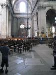 The "meridian line" made famous by The Da Vinci Code.  Saint-Sulpice cathedral.