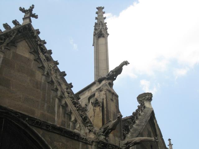 Gargoyle!  Saint-Germain-des-Pres, oldest church in Paris (original church finished 558; destroyed then rebuilt; finished 1163).