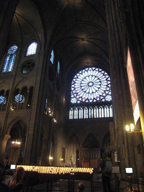 One of the famous "rose windows" at Notre Dame.