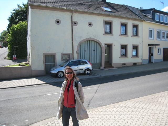 The front of the old Schmitt house.  The left side used to be a barn; the right side was the living area.