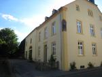 Houses in Longuich.  Notice the religious icon built into the corner of the building.