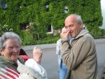 Andreas had a nose hair that was almost 20 cm long.  (OK, maybe not that long.)  Wally was trying to pull it out.