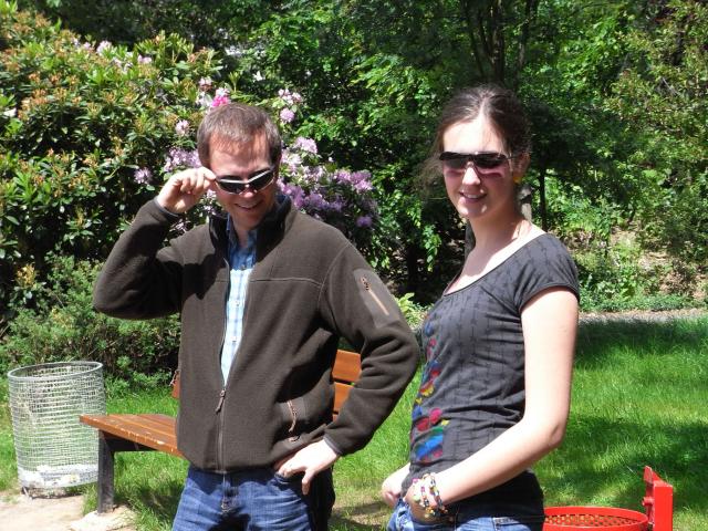 Randy and Katharina.  A park in Hermeskeil.