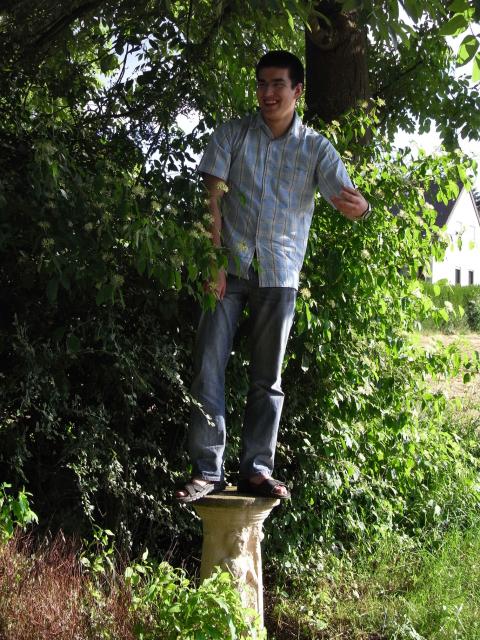 Is that Adonis on a pillar?  No, it is Max!
