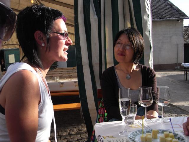 Petra and Hyun Sook enjoying the afternoon.