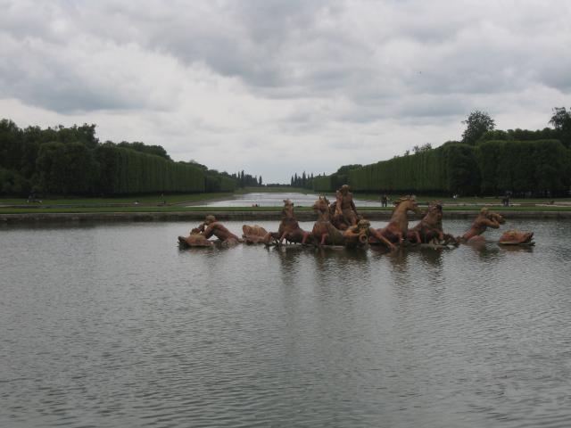 La Basin D'Apollon (Apollo Fountain).  Apollo riding up out of the waves on the chariot of the sun.