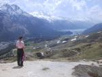 Looking down the valley, past St. Moritz to the next lake.