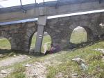 Taking a break under the old funicular track.