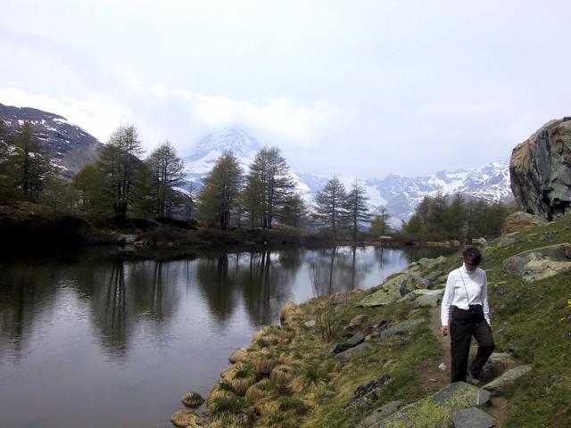 Grindjisee pond, the point for most Matterhorn photos.