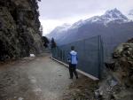 Swiss engineering ... a foot path fastened onto the side of a vertical rock face.