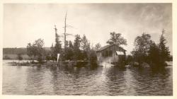 1934:  Martin shack on the island in middle of Lac Pemich.