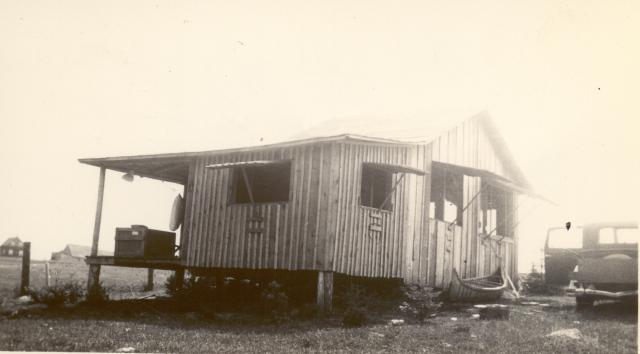 1940s:  The Martin shack finished with shutters and bedroom addition.