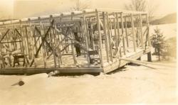 1947:  Building the present-day Martin cabin! Dick in center.