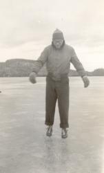 1957:  Don Black on first trip to lake.