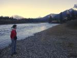 Walking along the Bow River in Canmore.