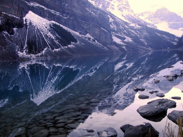 Fairview Mountain reflect in Lake Louise