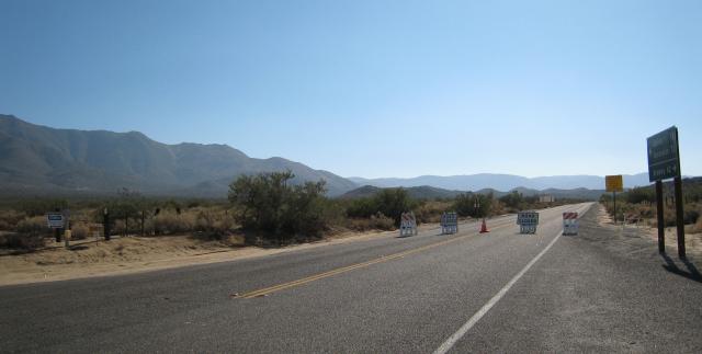 Route 78 (Banner Grade) closed into Julian due to wildfires still not quite contained.