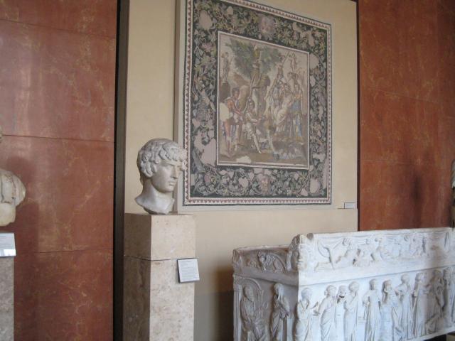 Beautiful mosaic from ancient Greek temple.