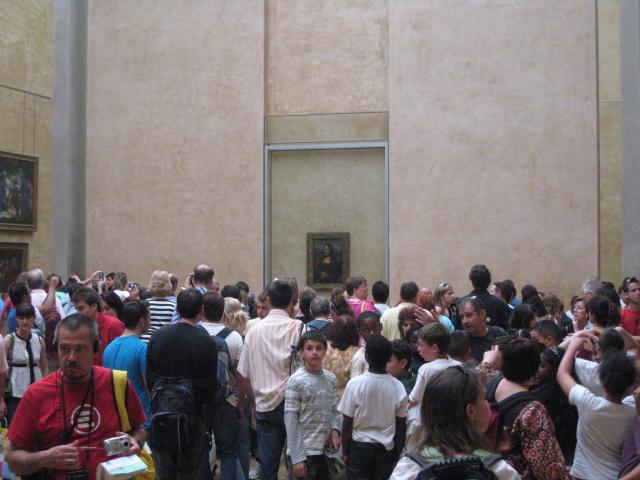...and on the other side is the Mona Lisa.  The crowds are unbelievable.  There's no way to get near her.