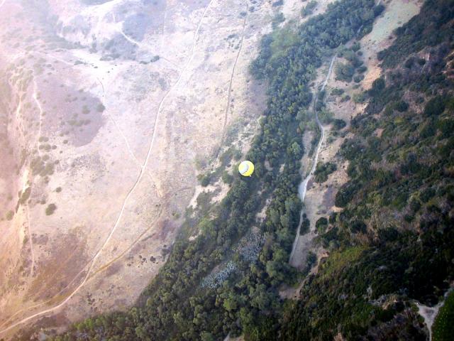 During our flight, looking straight down into Penasquitos Canyon.