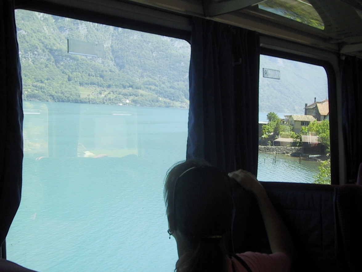 View of Lake Zurich from the train.