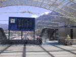 Glass-roofed train station in Chur, Switzerland