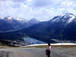 View of St. Moritz and lake.