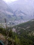 View of Zermatt, far below.