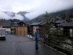 Strolling through Zermatt, a car-free village.